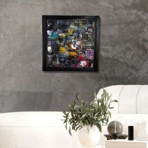 "Frequency" Original Mixed Media Art 12x12 Framed & Ready to Hang OOAK Piece!